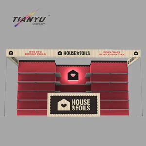 Wall Foldable Shelves Stand White Events Exhibition Display for Eyewear Expo Booth Backlit Trade Show Booths