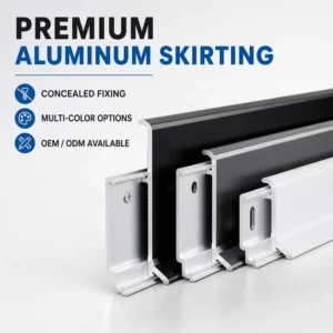 Wall Skirting Easy Installation Aluminum Alloy 6cm Height 1.1mm Thickness Diamond Cut Surface Baseboard for Villa