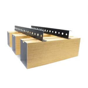 Waterproof Fireproof Aluminum Alloy Ceiling Linear Profile Strip Wood Grain Finish Customizable Color Size