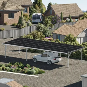Waterproof Home Solar Carport System Ground Mount Parking Canopy with Solar Panels Anodized Aluminum Frame 10 Year Warranty