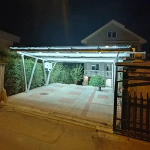 Weather Resistant W Type Solar Carport Frame Residential Use Aluminum Alloy Anodized Surface 25 Year Solar Mounting System