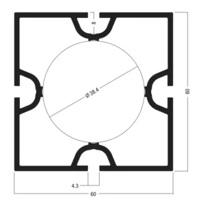 Widely Used Aluminum Profiles 60x60MM Square Profile M System for Aluminum Exhibition Tradeshow Booth