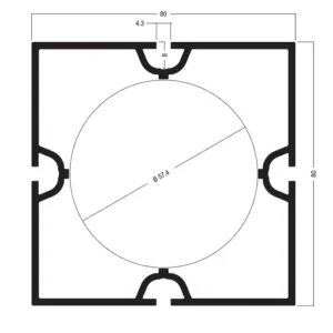 Widely Used Aluminum Profiles 80x80MM Square Profile M System for Aluminum Exhibition Tradeshow Booth