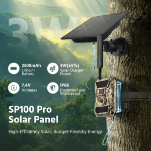 Willfine Flexible Portable Sunpower Mini Solar Panel Charger Kits for Trail Camera Hunting Wildlife Camera