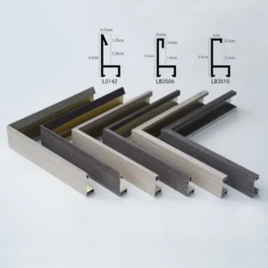 Wood Color Picture Frame Aluminum Photo Frame Factory Home Decoration Aluminium Profile Metal for Mirror Frame Free Mould