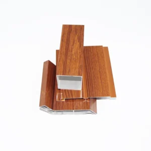 Wooden Grain Finished Aluminum Extrusion Profiles for Kitchen Cabinet Wardrobe Aluminium Profiles